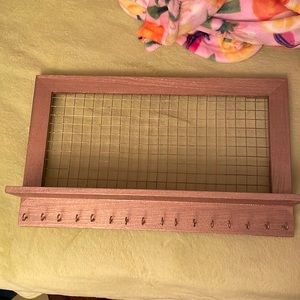 Jewelry Organizer Shelf Wire Rack Hooks Gold